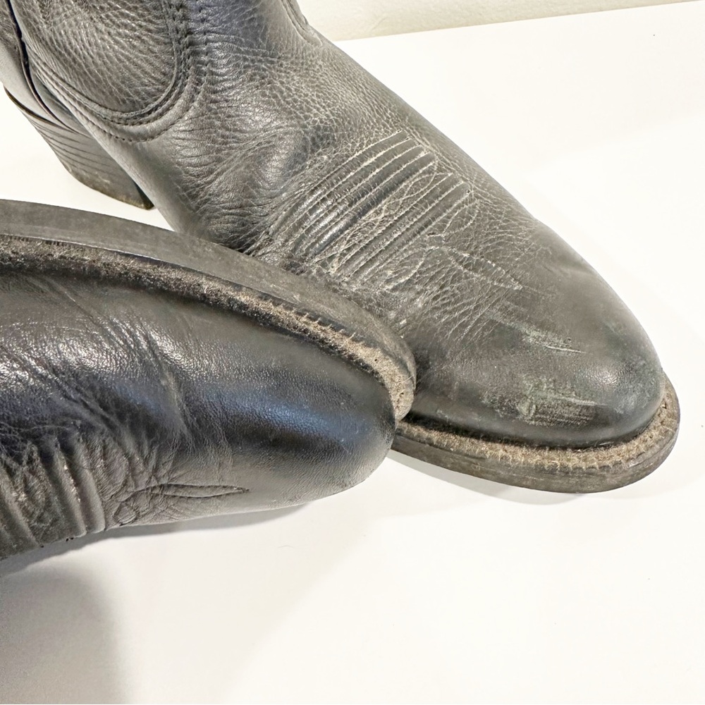 Ariat Men's Heritage R Toe Black Deertan Leather Western Cowboy Boots 9.5 EE - Picture 9 of 11